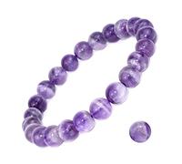 CWZZWS Braccialetti di perline di gioielli di fascino, braccialetti di perline perle a strisce viola naturali perline di agati a strisce di assi di assi di cristallo elastico Bracciale Crystal Crystal