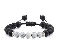 CWZZWS braccialetti di pietra vulcanica naturale bilancia perle uomini neri lava fili bracciali braccia
