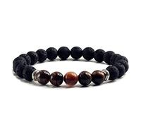 CWZZWS braccialetti di pietra vulcanica naturale bilancia perle uomini neri lava fili bracciali braccia