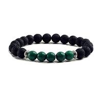 CWZZWS braccialetti di pietra vulcanica naturale bilancia perle uomini neri lava fili bracciali braccia