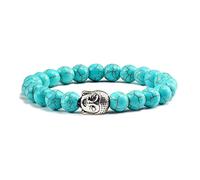 CWZZWS Braccialetti di pietra vulcanica naturale Buddha testa della testa di perline per perline uomini donne braccialetti coppia coppia distanza