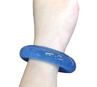 CWZZWS Braccialetti rigidi in Giada da Donna, Bracciale Rigido in calcedonio Blu, per Madre e Fidanzata, con portagioie, 54-63 mm, 58-59 mm