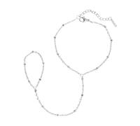 CWZZWS Bracciali Bracciale con Fiocco in zirconi Bracciale con Catena con Perline e Fiocco Regolabile Bracciale in Oro con Piccolo Doppio Cerchio dell'amicizia