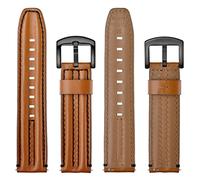 CWZZWS Canda di orologi in pelle 20mm 22 mm di cisnaggio in mezzo a taglio della cinghia di orologi cintura marrone nero (22 mm)