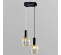 CWZZWS Chaner Modern Crystal Single Head Mini Iron Art Double Head Kitchen Style Bar Restaurant Regoy Room Hall (Dark 1)