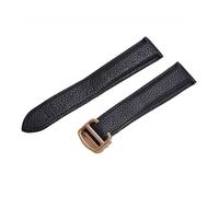 CWZZWS Cinghia di cinghia compatibile con cinghia di orologio c-artier/solista/londra morbida fibbia in acciaio inossidabile fuso traspirato (fibbia in argento nero, 17,5 mm)