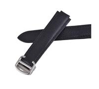 CWZZWS Cinghia di cinghia compatibile con cinghia di orologio c-artier/solista/londra morbida fibbia in acciaio inossidabile fuso traspirato (fibbia in argento nero, 17,5 mm)