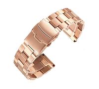 CWZZWS Cinghia di orologio in metallo in metallo in acciaio inossidabile cinturino 18 mm / 20 mm / 22 mm / 24 mm doppia fibbia nero, oro rosa, oro, argento / 22 mm/rosa d'oro