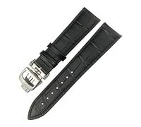 CWZZWS Cinturino 20mm 21mm per Cinturino Jaeger LeCoultre Master Cinturino Morbido Nero Marrone Blu bracciali Fibbia Pieghevole