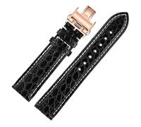 CWZZWS Cinturino in coccodrillo compatibile con Master L2 L3 L4 L2.628 L2.673 cinturino per orologio da 19 mm, 20 mm, 21 mm, 22 mm (marrone, bianco-oro, 19 mm), 21mm