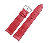 CWZZWS Cinturino in pelle ultratina 12 14 15 16 18 20 21 22 23 24mm Blue Brown Red Watchband Compatibile con Tissot DW Watch (rosso argento A, 20mm)
