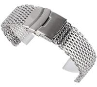 CWZZWS Cinturino per Orologio 18/20/22mm Cinturino per Orologi Cool Bracciale in Acciaio Inossidabile a Maglie Bracciale per Orologio da Polso in Argento Sostituzione Cinturino + 2 Bracciale a Molla