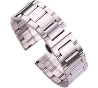 CWZZWS Cinturino per Orologio Bracciale per Cinturino in Acciaio Inossidabile 316l Blu Argento Donna Uomo Cinturino in Metallo Collegamenti Dritti 18 20 21 22mm 23mm 24mm