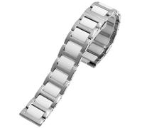 CWZZWS Cinturino per orologio da polso in acciaio inossidabile e ceramica, da donna, alla moda, a sgancio rapido, 20mm