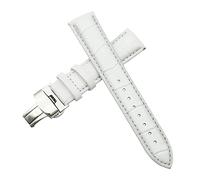 CWZZWS Cinturino vintage in vera pelle bianca con chiusura per orologio da 12 13 14 15 20 21 22 24 mm (multicolore, 12 mm), 20mm