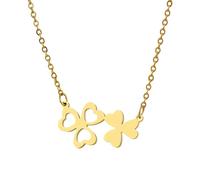 CWZZWS Collana a Forma di Cuore con Quadrifoglio in Argento Sterling 925 per Donne e Ragazze Delicato Ciondolo a Forma di Trifoglio di Cristallo con Strass - Collana a 4 quadrifogli, Collana