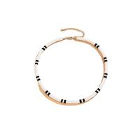 CWZZWS Collana Collana Corta Nera Bianca per Uomo Donna Collana Punk Gioielli di Moda per Colletto alla Moda Collana Pendente