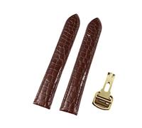 CWZZWS Crocodile Leather Watch cinghia compatibile con compatibile con London Solo Watchband Mins Women 12 14 16 17 17,5 mm (oro verde, 17,5 mm)