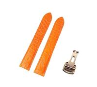 CWZZWS Crocodile Leather Watch cinghia compatibile con compatibile con London Solo Watchband Mins Women 12 14 16 17 17,5 mm (oro verde, 17,5 mm)