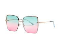 CWZZWS Donne UV400 Occhiali da sole Uomini Occhiali da Sole Oversize Metallo Occhiali da Vista Montatura Spiaggia Bike Party Viaggio Ombra Occhiali, 2, Taglia unica