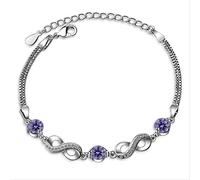 CWZZWS Endless Love Infinity Catena a Maglie Regolabile da Donna di Lusso