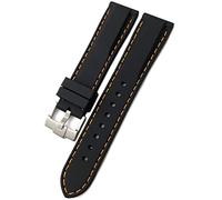 CWZZWS Fascia d'oro in gomma 19mm 21mm 20mm 22mm 23,0 mm 24mm Fit per cinghia di orologio silicone impermeabile/giallo nero/21 mm