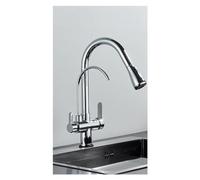 CWZZWS Filtro in Ottone Lampada Cucina Rubinetto rotabile Cucciolo a Doppia Manici a Doppia Manici per Tappo Mixer filtrato Acqua Compatibile con Cucina, lampadario del Rubinetto del lavello