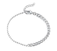 CWZZWS Gioielli Bracciale a Catena da 5 mm Bracciale in Acciaio Inossidabile in Acciaio Inossidabile e Argento per Donne Gioielli