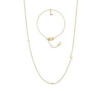 CWZZWS Gioielli Braccialetto da Donna Collana - Temperamento Lettera l con Pendente Set di Gioielli in zirconi, Accessori di Fidanzamento per Gioielli da Donna e Ragazza