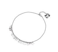 CWZZWS Gioielli da Donna Accessori per Ragazze Argento Sterling 925 Cavigliera Ovale Leggero con Nappa per Le Donne Bracciale Moda Catena del Piede Accessori di gioielleria raffinata Regalo di