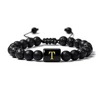 CWZZWS Gioielli da Donna Bracciale con Perline in Pietra Naturale, Bracciale Regolabile Intrecciato con Pietra da 8 mm Bracciale con Corda Regolabile Gioielli da 7"