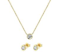 CWZZWS Gioielli da Sposa Set di Gioielli da Sposa per Donna - Set di bracciali con Collana Rotonda in zircone 925, Set di Gioielli per Matrimonio, Fidanzamento, Sposa, Damigella d'Onore, Festa