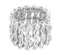 CWZZWS Gioielli Gioielli retrattili Anello da Tennis per Dito Anelli inossidabili per Donna Braccialetti Elastici Bracciale Scintillante Gioielli in Argento