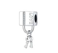 CWZZWS Gioielli Nuovo 2025 Real Silver S925 Heart Key Charming Luck per Bracciale Originale 925 Gift per Gioielli a Sospensione in Argento per Donne Fai da Te con per Voi Gioielli Accessori per la