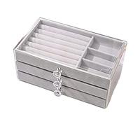 CWZZWS Gioielli Organizzatore per Gioielli in Acrilico con 3 Scomparti per Orecchini, Anelli e Braccialetti - Gioielli dal Design Elegante