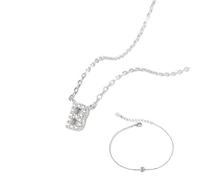 CWZZWS Gioielli parure di Gioielli in Argento 925 da Donna - Ciondolo con Lettera b, Catena e Bracciale con zircone, Anniversario di Matrimonio per Gioielli da Donna e Ragazza