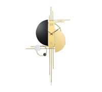 CWZZWS Grande Orologio in Quarzo in Metallo, Design Unico Orologi da Parete Non Ticking silenziosi, Orologi da Parete per Il Soggiorno e casa, Oro, 60x100 cm