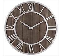 CWZZWS Grandi Numeri Romani Giant Open Fate Metal Grande Orologio da Parete da Giardino da Esterno Orologio in Ferro d'Argento