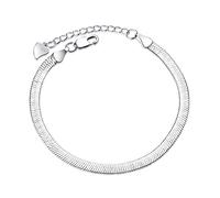 CWZZWS La Catena a Serpente 925 per Donna con Chiusura a moschettone estende i Braccialetti Larghi