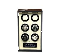 CWZZWS lampadario Watch Boxes 2/4/6 Watch Winder con retroilluminazione a LED e regolabile [aggiornato] Watch Pads e telecomando (BlackOne 6 klockor) lampadario