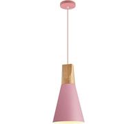 CWZZWS Luce a soffitto a Sospensione Lumo Rustico Rust Appeding Lampella Moderno con Tela di Legno Ombra in Metallo, Dispositivo di Illuminazione appesa Regolabile per l'isola della Cucina Ø: 38