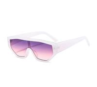 CWZZWS Moda Colorato Un Pezzo Occhio di Gatto Donne Occhiali Da Sole Retro Gradiente Tonalità UV400 Occhiali Da Sole Degli Uomini Gelatina Colore Occhiali Da Sole, Bianco Grigio Rosa, Taglia unica
