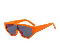 CWZZWS Moda Colorato Un Pezzo Occhio di Gatto Donne Occhiali Da Sole Retro Gradiente Tonalità UV400 Occhiali Da Sole Degli Uomini Gelatina Colore Occhiali Da Sole, Grigio arancione., Taglia unica