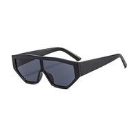 CWZZWS Moda Colorato Un Pezzo Occhio di Gatto Donne Occhiali Da Sole Retro Gradiente Tonalità UV400 Occhiali Da Sole Degli Uomini Gelatina Colore Occhiali Da Sole, Nero grigio, Taglia unica