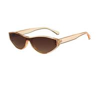 CWZZWS Moda Piccolo Un Pezzo Occhiali Da Sole Delle Donne Dell'annata Occhio di Gatto Occhiali Da Sole Per Il Marchio Femminile Unico Punk Tonalità UV40, Marrone-marrone, Taglia unica