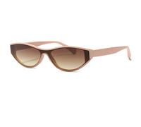 CWZZWS Moda Piccolo Un Pezzo Occhiali Da Sole Delle Donne Dell'annata Occhio di Gatto Occhiali Da Sole Per Il Marchio Femminile Unico Punk Tonalità UV40, Rosa-marrone, Taglia unica
