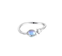 CWZZWS Moonstone Planet Star Ring 925 Sterling Silver for Women Celestial Saturno Anelli di dito avvolgimento aperto regolabili comfort Fit Gift di gioielli natalizi di compleanno gradevole per la