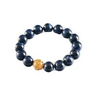 CWZZWS Naturale Autentico Blu Occhio di Tigre Pietra Lamina d'oro Perlina Palla Braccialetto Fortunato Braccialetto Wang Yun Coppia di Uomini e Donne