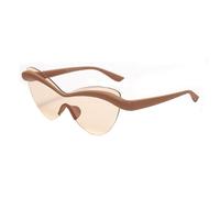 CWZZWS Nuove Donne 2025 Frameless Un pezzo Jelly Color Occhiali Da Sole Moda Un pezzo Ocean Film Network Red Sunvisor, Tè, Taglia unica
