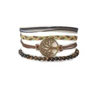 CWZZWS Nuovi 4 Pezzi/Set Braccialetto con Filo Rosso Fortunato, Albero della Vita, 4 mm, Pietra Naturale, Agata, Braccialetti con Perline, Braccialetti per Yoga, Gioielli, Moda, Accessori alla Moda,